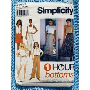Simplicity 8863 skirt pant shorts pattern